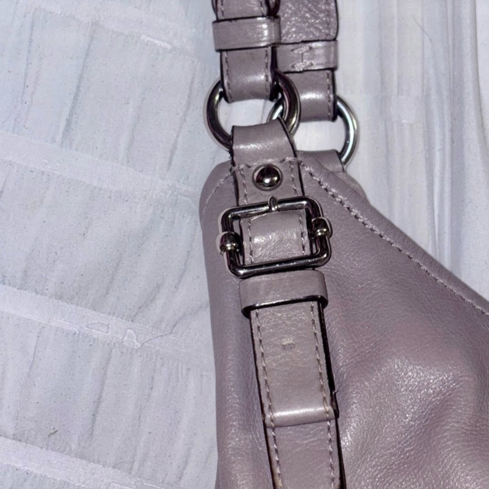 Coach Madison Maggie All Leather Hobo Style Shoulder Bag In Grey - Picture 10 of 16